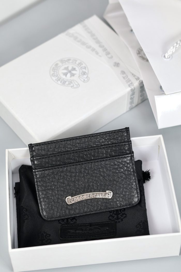 クロムハーツ Chrome Hearts ブラックレザー  ダガー装飾 カードケース - 画像 (2)