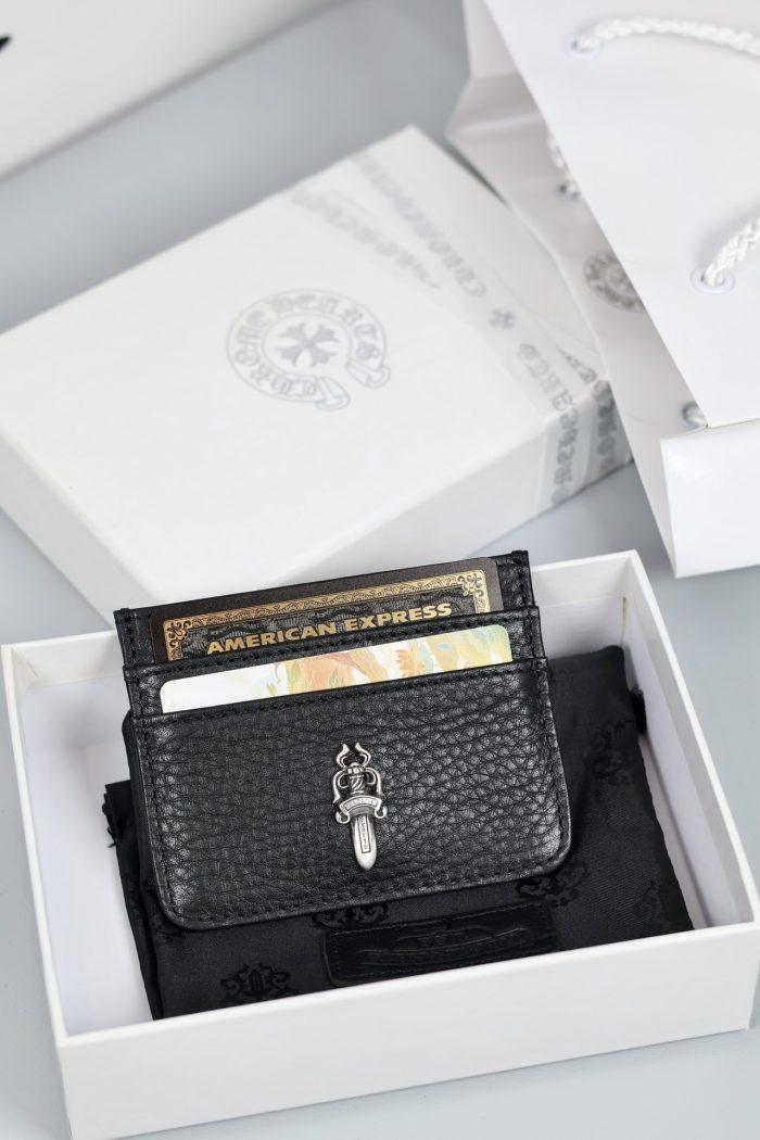 クロムハーツ Chrome Hearts ブラックレザー  ダガー装飾 カードケース - 画像 (7)
