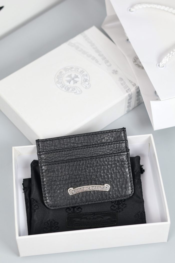 クロムハーツ Chrome Hearts ブラックレザー  CHクロス装飾 カードケース - 画像 (2)
