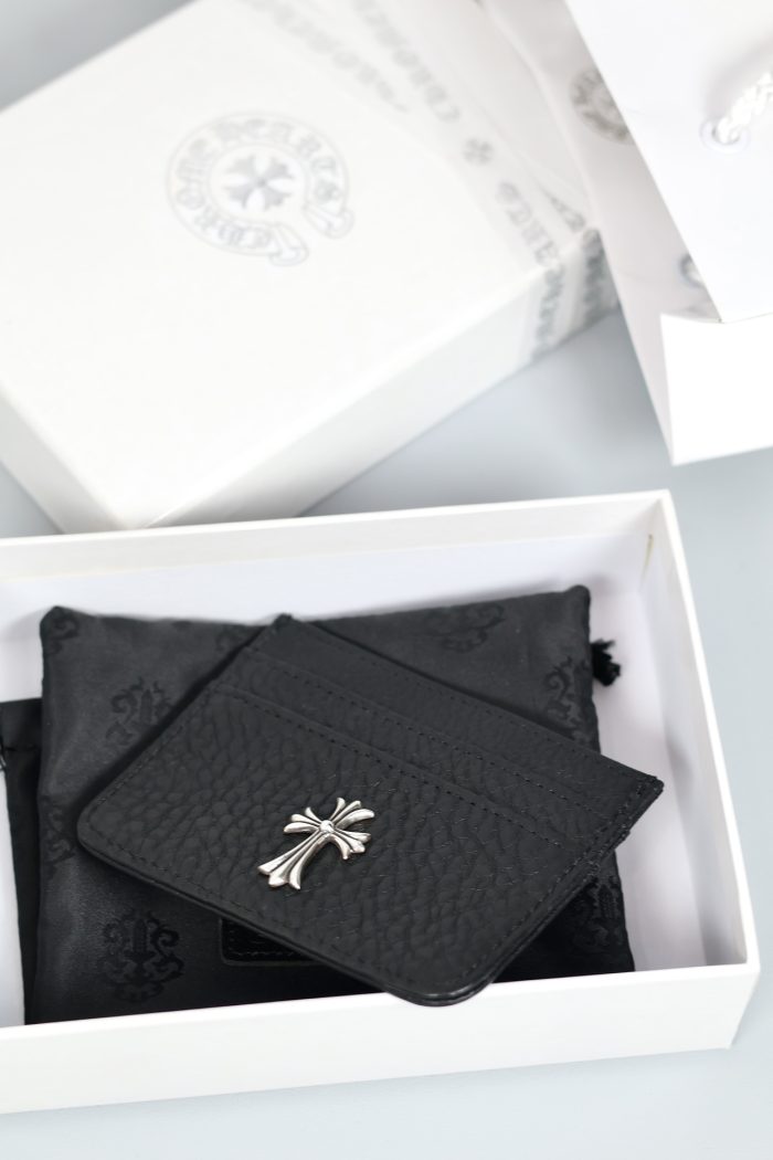 クロムハーツ Chrome Hearts ブラックレザー  CHクロス装飾 カードケース - 画像 (9)
