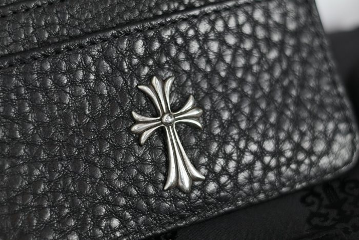 クロムハーツ Chrome Hearts ブラックレザー  CHクロス装飾 カードケース - 画像 (6)