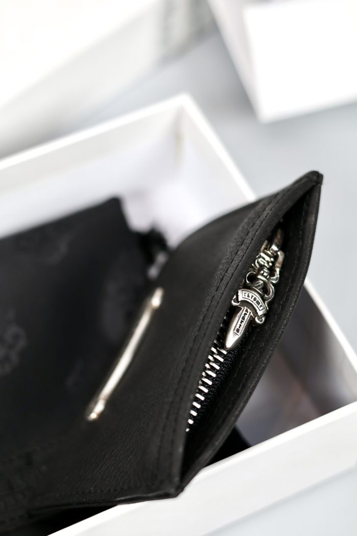 クロムハーツ CHROME HEARTS ダガーデザイン チェンジパース コインケース ブラックレザー - 画像 (6)