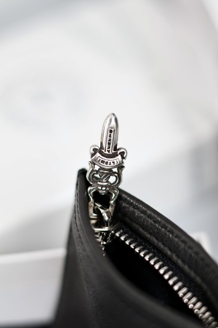 クロムハーツ CHROME HEARTS ダガーデザイン チェンジパース コインケース ブラックレザー - 画像 (5)