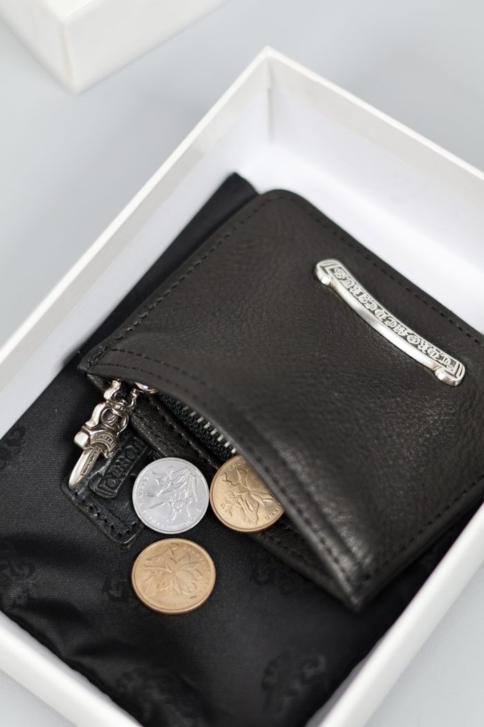 クロムハーツ CHROME HEARTS ダガーデザイン チェンジパース コインケース ブラックレザー - 画像 (7)
