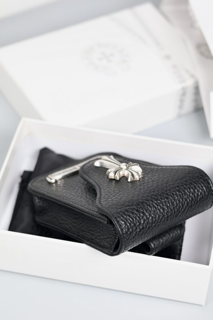 クロムハーツ CHROME HEARTS CHクロスデザイン ベルトポーチ シガレットケース ブラックレザー - 画像 (5)