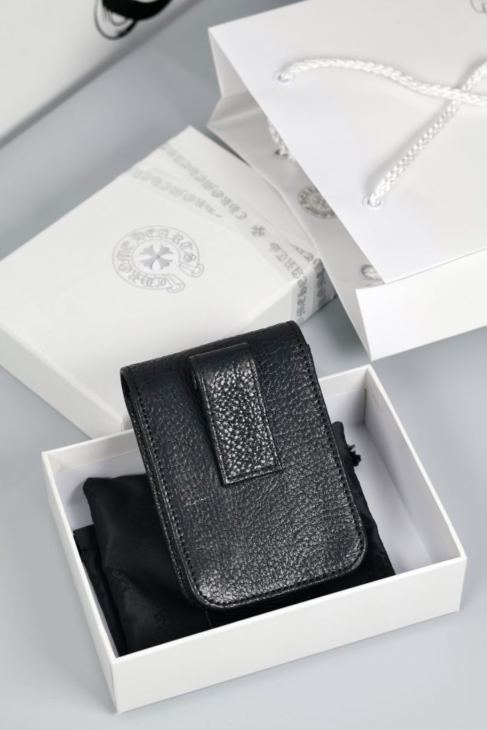 クロムハーツ CHROME HEARTS CHクロスデザイン ベルトポーチ シガレットケース ブラックレザー - 画像 (2)