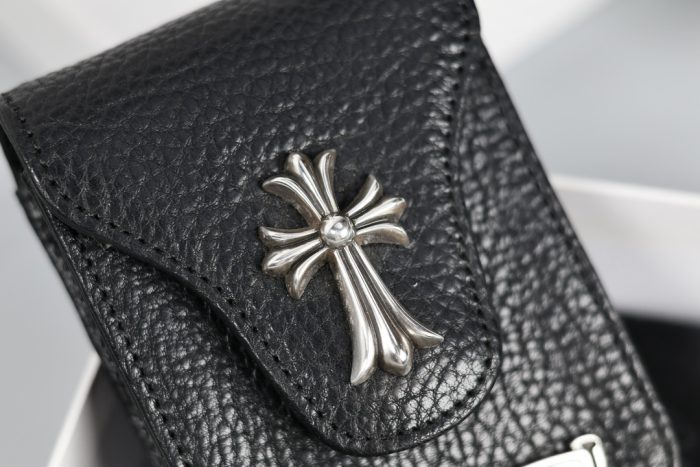 クロムハーツ CHROME HEARTS CHクロスデザイン ベルトポーチ シガレットケース ブラックレザー - 画像 (3)