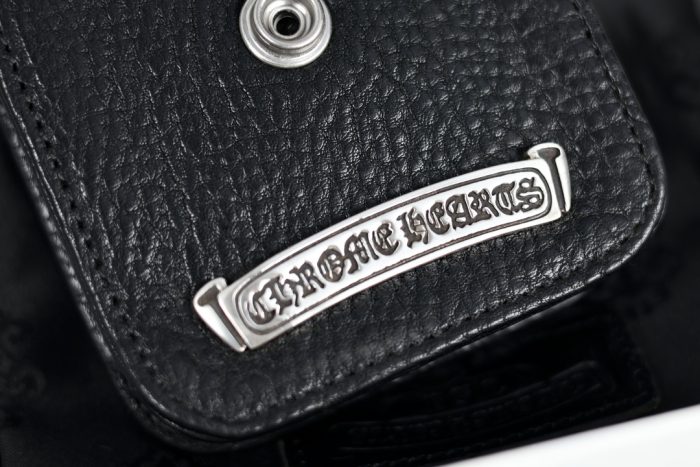 クロムハーツ CHROME HEARTS CHクロスデザイン ベルトポーチ シガレットケース ブラックレザー - 画像 (4)