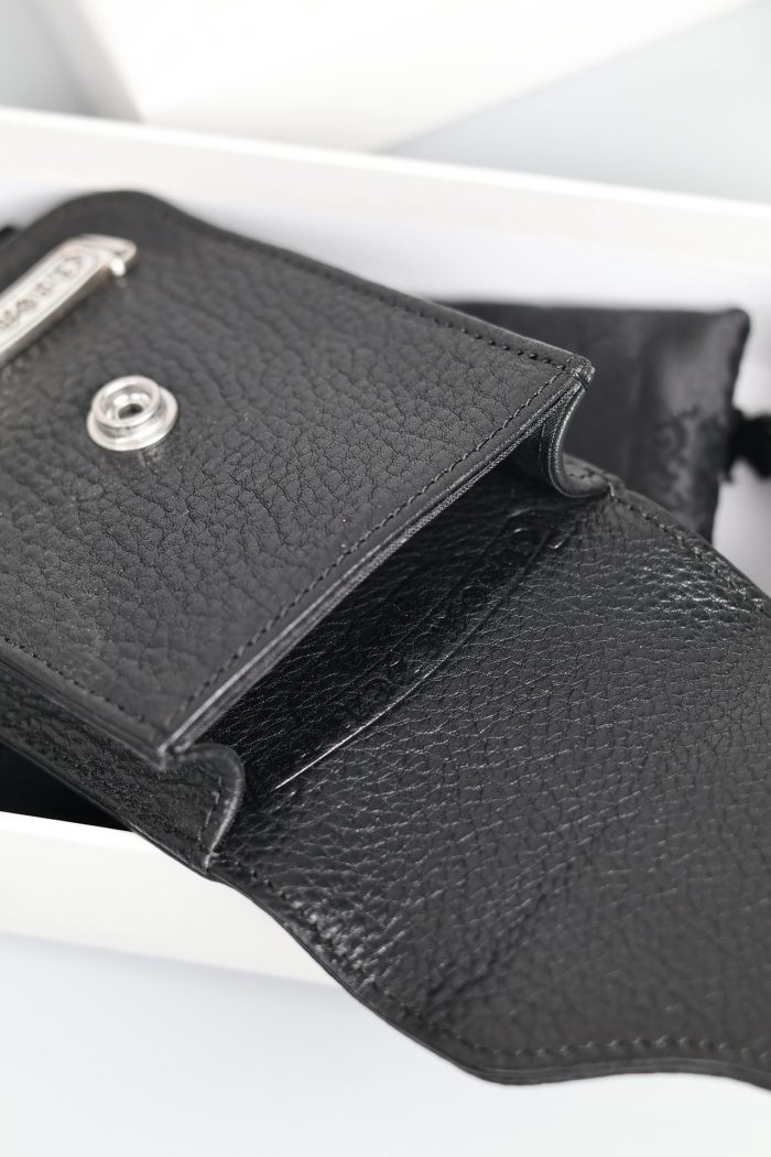 クロムハーツ CHROME HEARTS CHクロスデザイン ベルトポーチ シガレットケース ブラックレザー - 画像 (8)