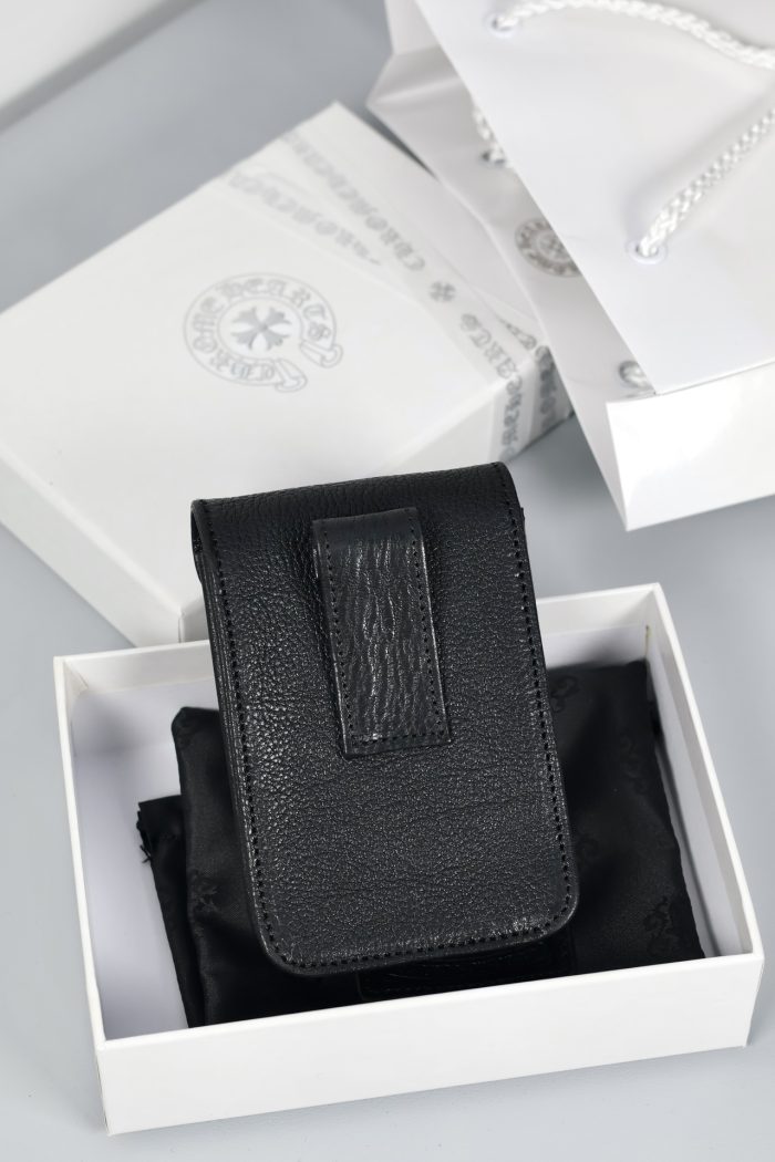 クロムハーツ CHROME HEARTS CHクロス ベルトポーチ スモールサイズ シガレットケース ブラックレザー - 画像 (2)