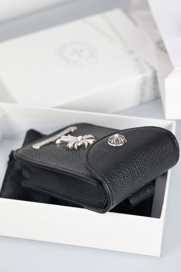 クロムハーツ CHROME HEARTS CHクロス ベルトポーチ スモールサイズ シガレットケース ブラックレザー - 画像 (6)