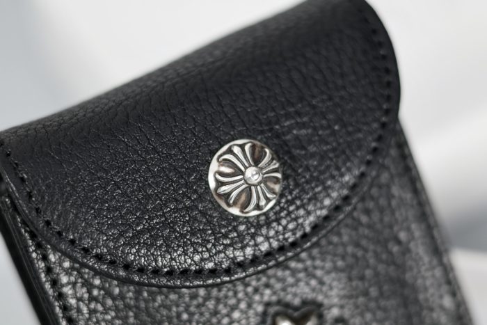 クロムハーツ CHROME HEARTS CHクロス ベルトポーチ スモールサイズ シガレットケース ブラックレザー - 画像 (5)