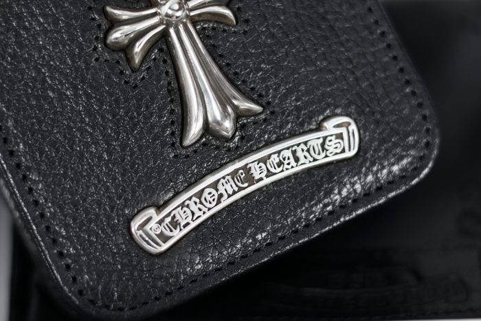 クロムハーツ CHROME HEARTS CHクロス ベルトポーチ スモールサイズ シガレットケース ブラックレザー - 画像 (4)
