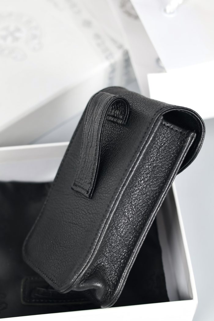 クロムハーツ CHROME HEARTS CHクロス ベルトポーチ スモールサイズ シガレットケース ブラックレザー - 画像 (8)