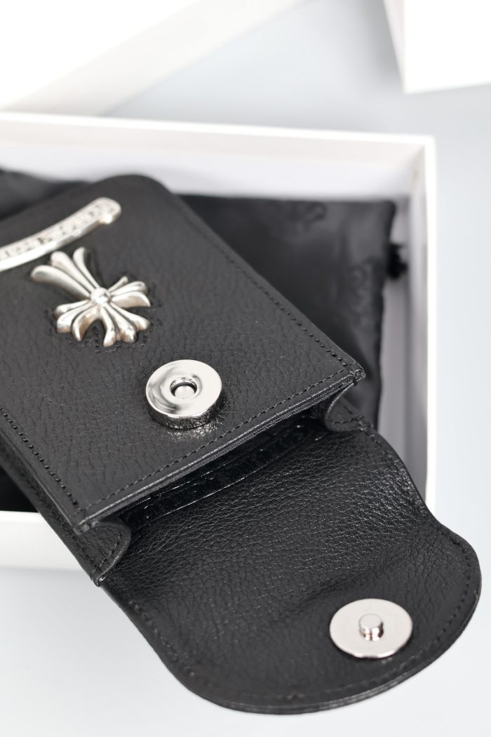 クロムハーツ CHROME HEARTS CHクロス ベルトポーチ スモールサイズ シガレットケース ブラックレザー - 画像 (7)