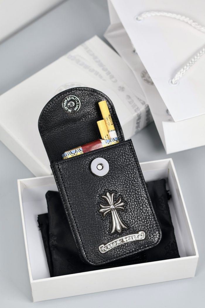 クロムハーツ CHROME HEARTS CHクロス ベルトポーチ スモールサイズ シガレットケース ブラックレザー - 画像 (9)