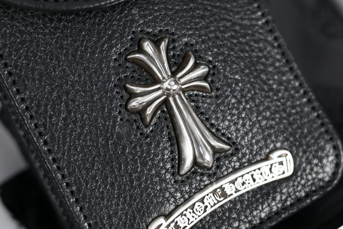 クロムハーツ CHROME HEARTS CHクロス ベルトポーチ スモールサイズ シガレットケース ブラックレザー - 画像 (3)