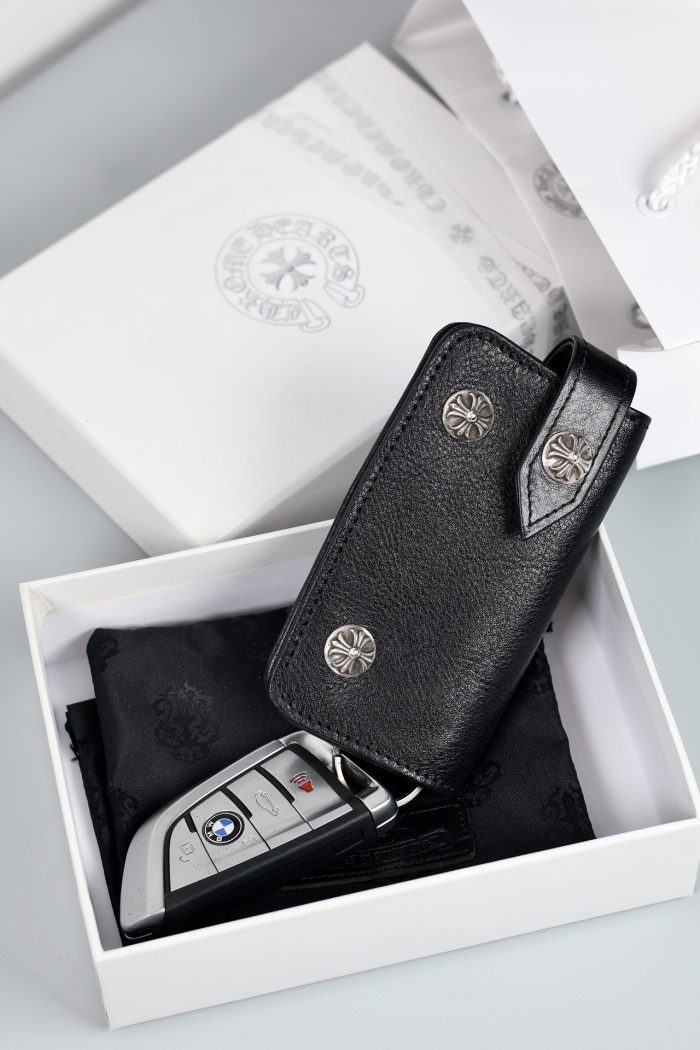 クロムハーツ CHROME HEARTS デストロイレザーキーケース ブラック キーホルダー - 画像 (8)