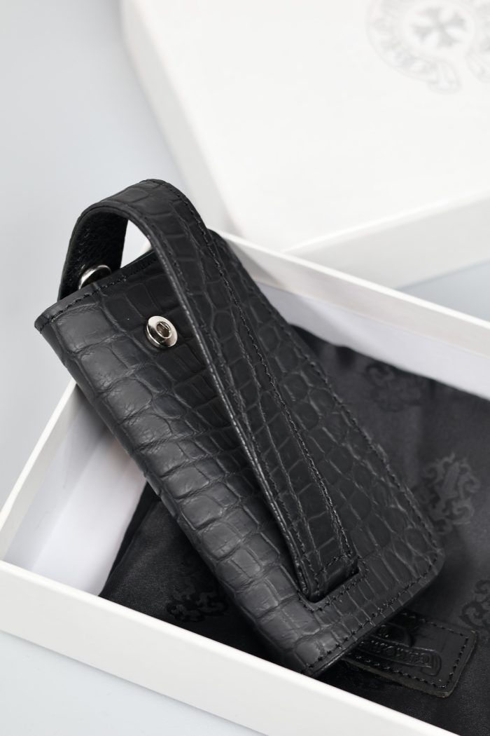 クロムハーツ CHROME HEARTS デストロイレザーキーケース ブラック キーホルダー - 画像 (7)