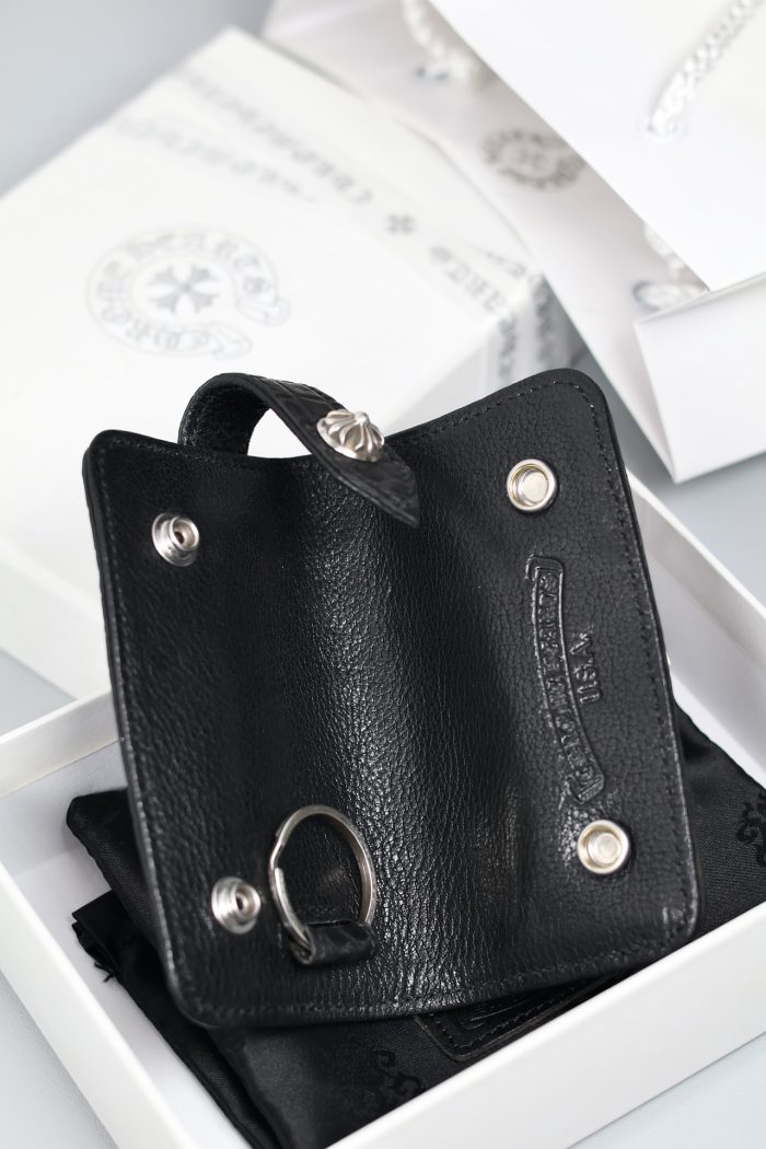 クロムハーツ CHROME HEARTS デストロイレザーキーケース ブラック キーホルダー - 画像 (4)