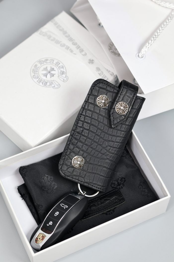 クロムハーツ CHROME HEARTS デストロイレザーキーケース ブラック キーホルダー - 画像 (6)