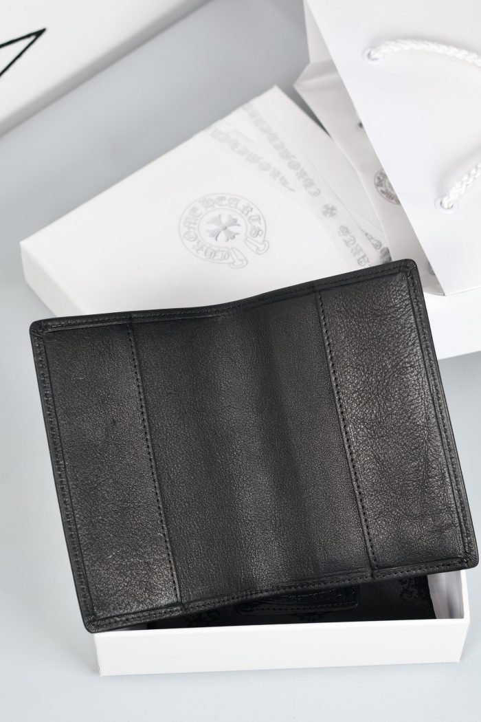 クロムハーツ CHROME HEARTS フィリグリー シルバー925 パスポートケース ブラックレザー - 画像 (3)