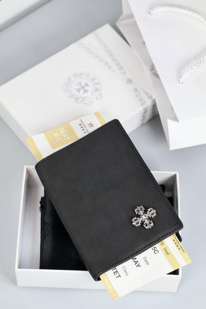 クロムハーツ CHROME HEARTS フィリグリー シルバー925 パスポートケース ブラックレザー - 画像 (5)