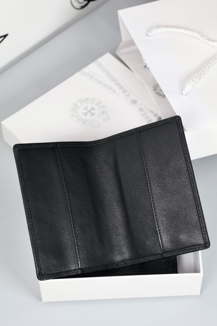 クロムハーツ CHROME HEARTS BSフレア シルバー925 パスポートケース ブラックレザー - 画像 (8)