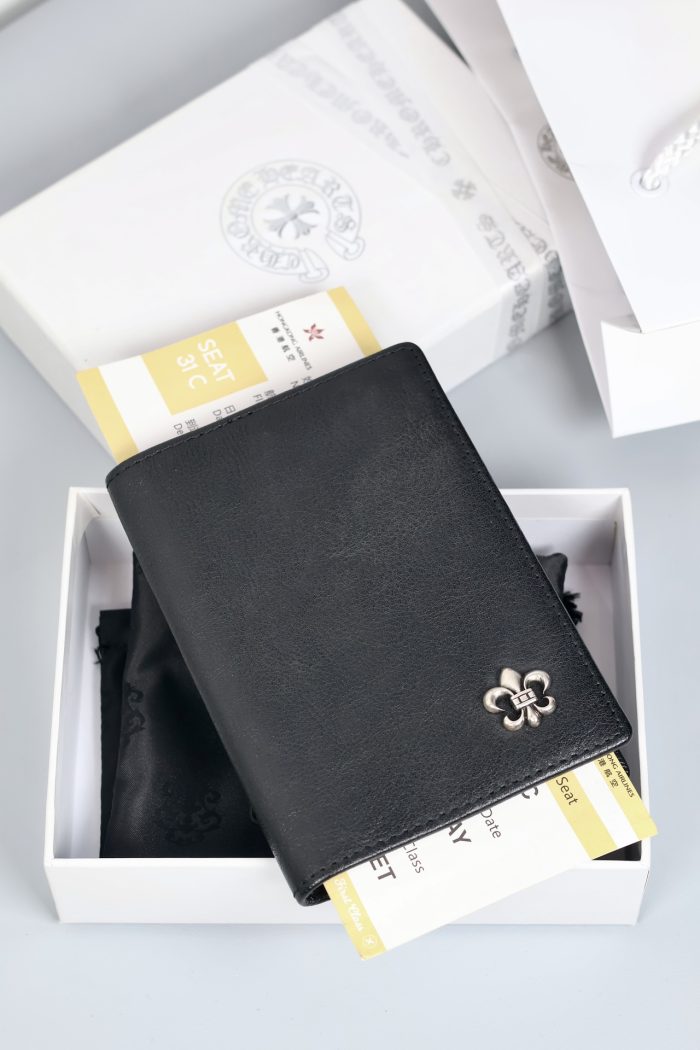 クロムハーツ CHROME HEARTS BSフレア シルバー925 パスポートケース ブラックレザー - 画像 (6)