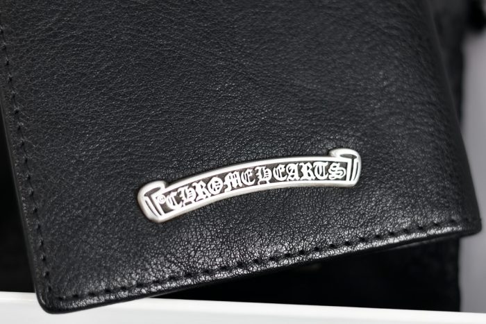 クロムハーツ CHROME HEARTS BSフレア シルバー925 パスポートケース ブラックレザー - 画像 (7)