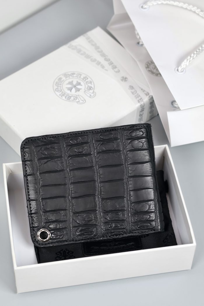 クロムハーツ Chrome Hearts 1スナップアリゲーターレザーウォレット クロスボールボタン付き - 画像 (2)