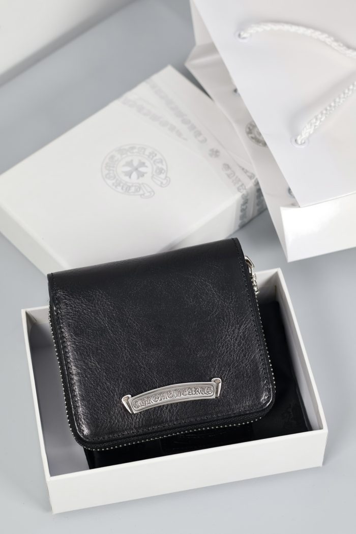 クロムハーツ CHROME HEARTS スクエアジップ ビルウォレット コンパクト二つ折り財布