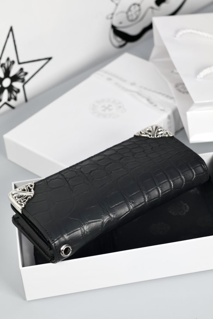 クロムハーツ Chrome Hearts LNG SNGL FLD TIPS ALG シングルフォールド アリゲーターレザーウォレット 高級感あふれるデザイン - 画像 (4)