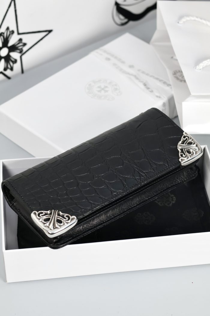クロムハーツ Chrome Hearts LNG SNGL FLD TIPS ALG シングルフォールド アリゲーターレザーウォレット 高級感あふれるデザイン - 画像 (2)
