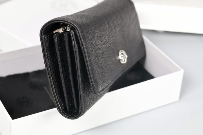 クロムハーツ Chrome Hearts JUDY ジュディ クロスボタン付きレザーウォレット ブラック×シルバー - 画像 (2)