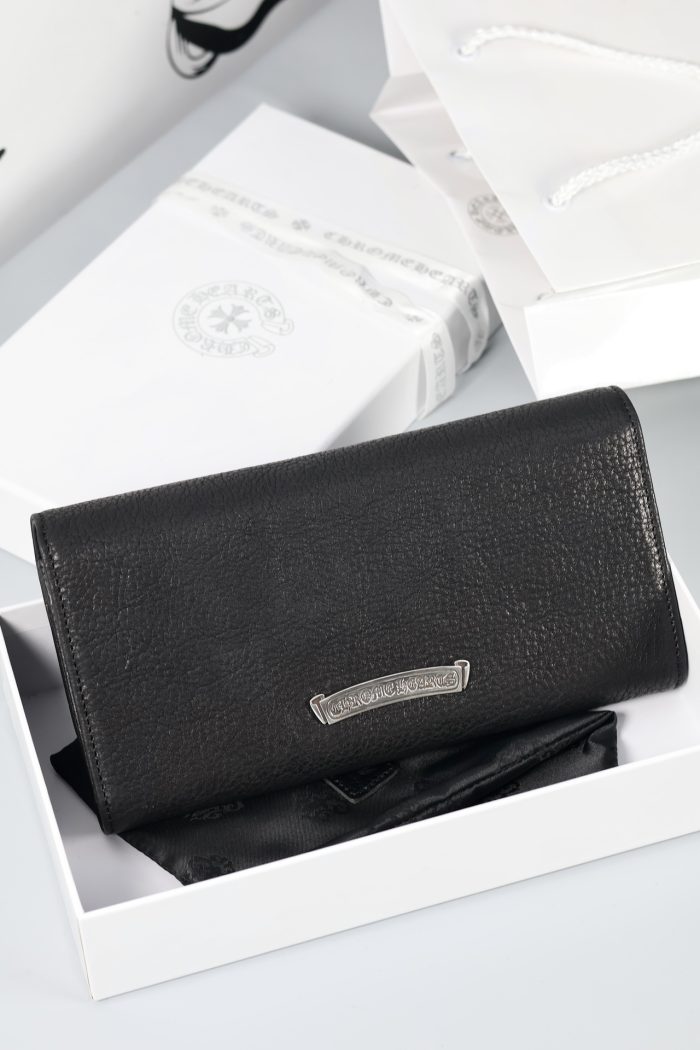 クロムハーツ Chrome Hearts JUDY ジュディ クロスボタン付きレザーウォレット ブラック×シルバー - 画像 (3)
