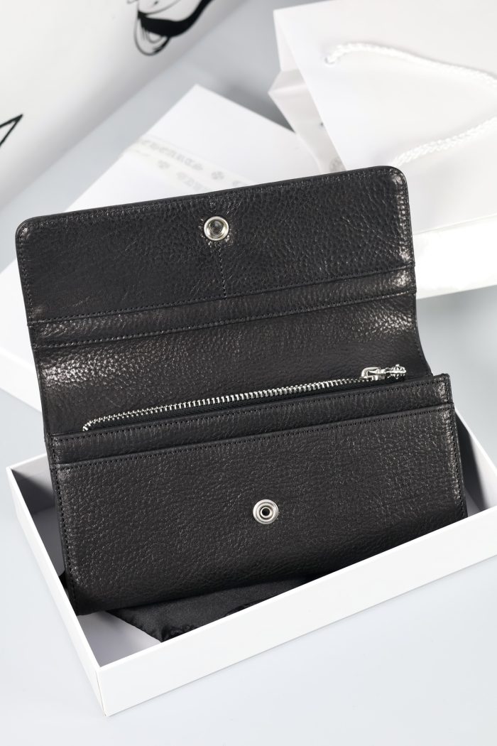 クロムハーツ Chrome Hearts JUDY ジュディ クロスボタン付きレザーウォレット ブラック×シルバー - 画像 (9)