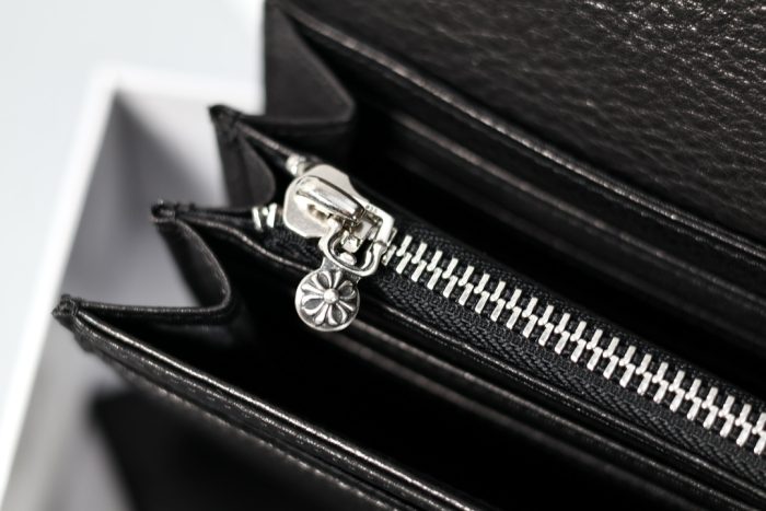 クロムハーツ Chrome Hearts JUDY ジュディ クロスボタン付きレザーウォレット ブラック×シルバー - 画像 (6)