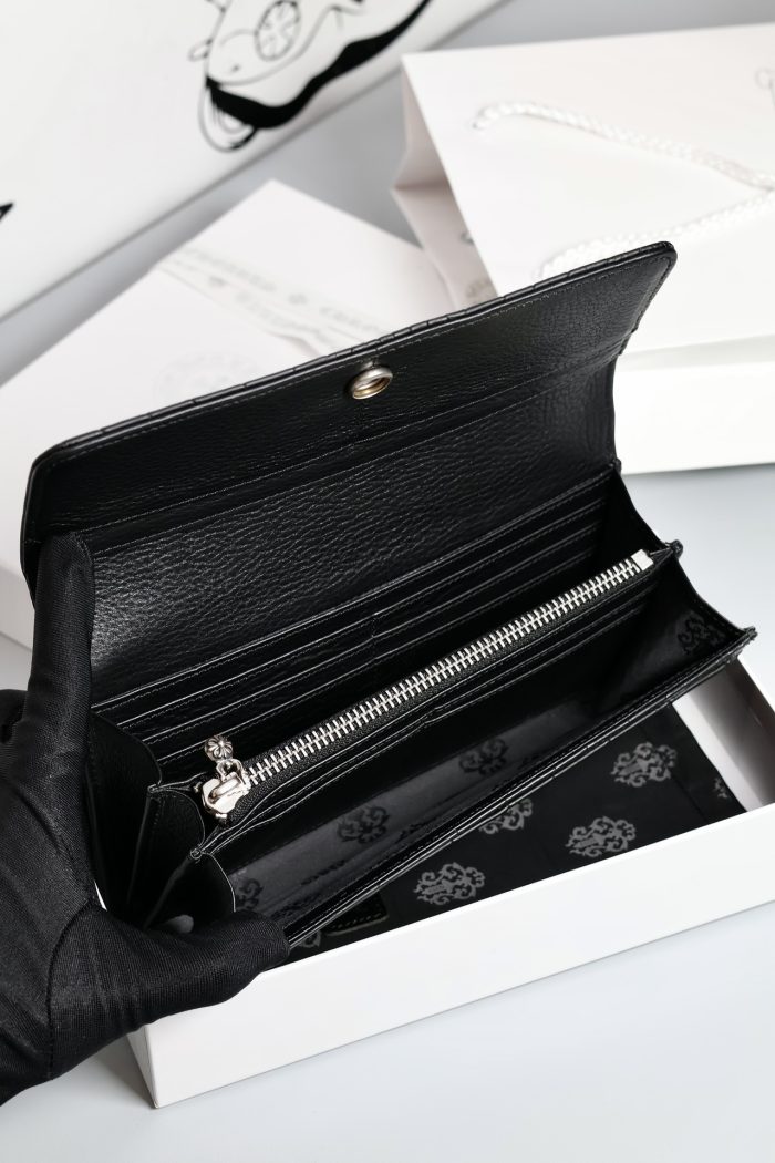 クロムハーツ Chrome Hearts JUDY ジュディ クロスボタン アリゲーターレザーウォレット財布 ブラック シルバー - 画像 (5)