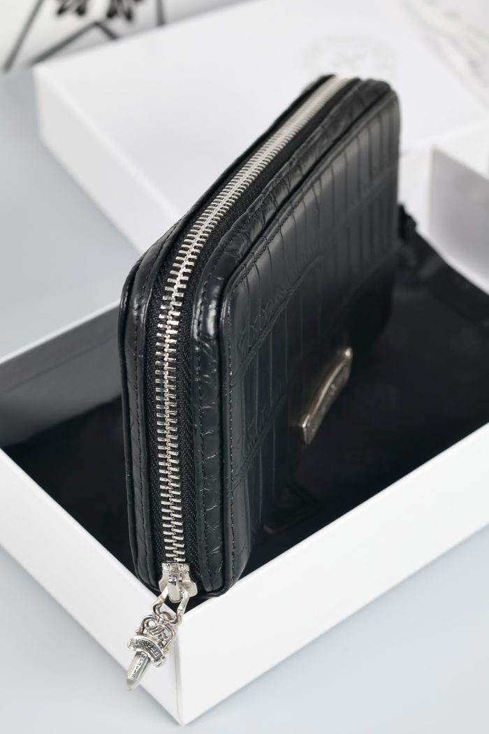 クロムハーツ CHROME HEARTS アリゲーター ラウンドファスナー レックウォレット フィリグリープラス＆クロスパッチ - 画像 (7)