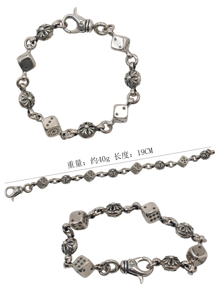 クロムハーツ CHROME HEARTS ダイス&クロスボール 8リンク シルバーブレスレット - 画像 (10)