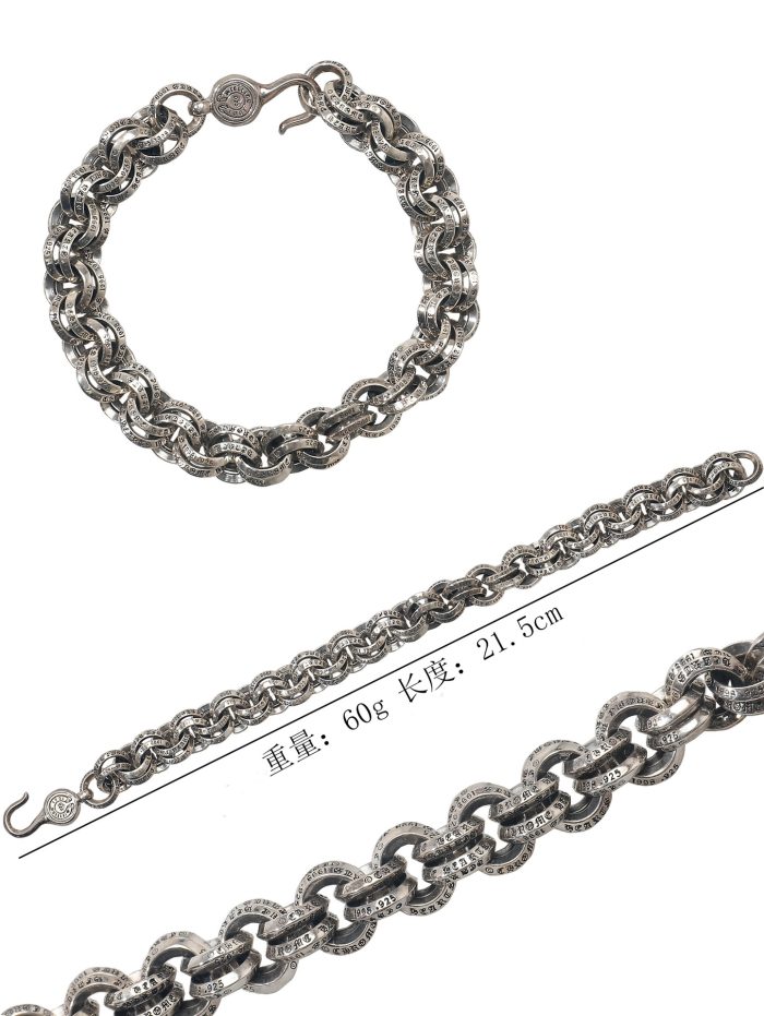 クロムハーツ Chrome Hearts 2 DOUBLE B RING ダブルBリング シルバー ブレスレット - 画像 (11)