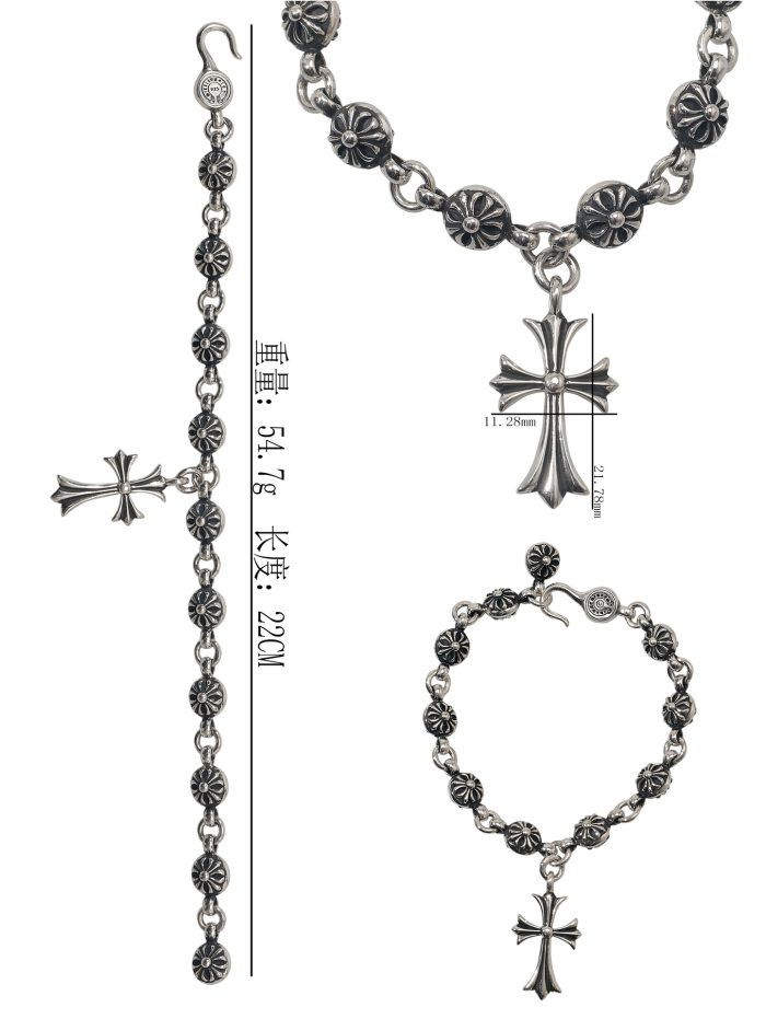 クロムハーツ CHROME HEARTS クロスボール タイニーCHクロス ブレスレット シルバー925 - 画像 (9)