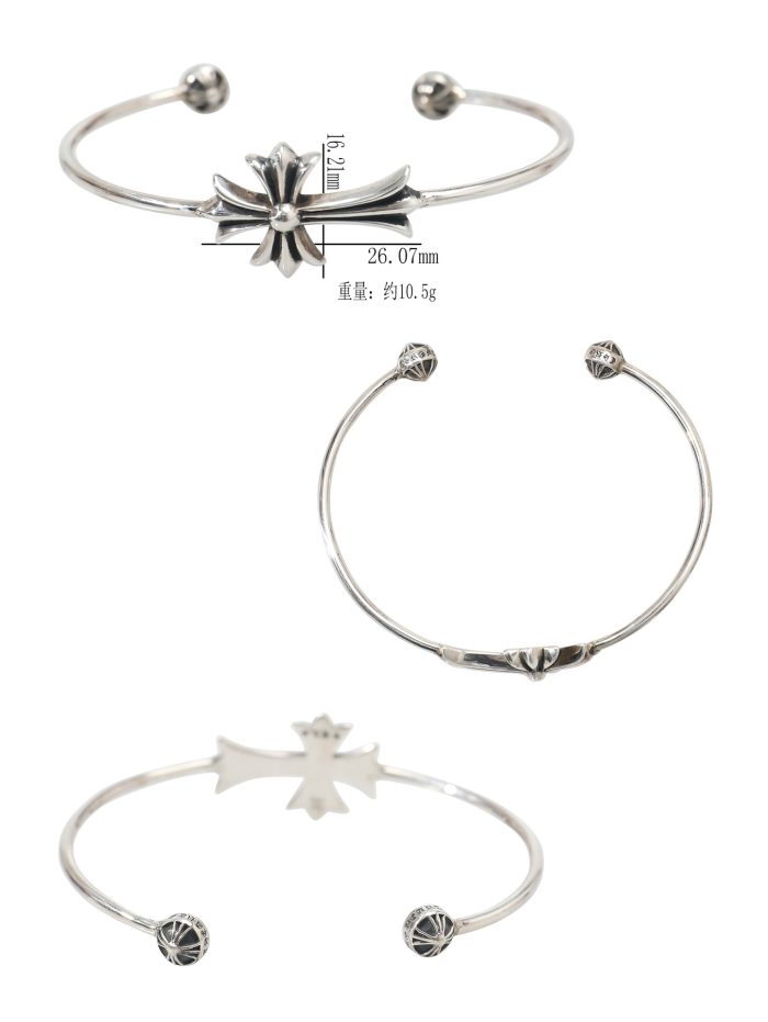 クロムハーツ CHROME HEARTS タイニーCHクロス スキニーバングル シルバー925 ユニセックス - 画像 (10)