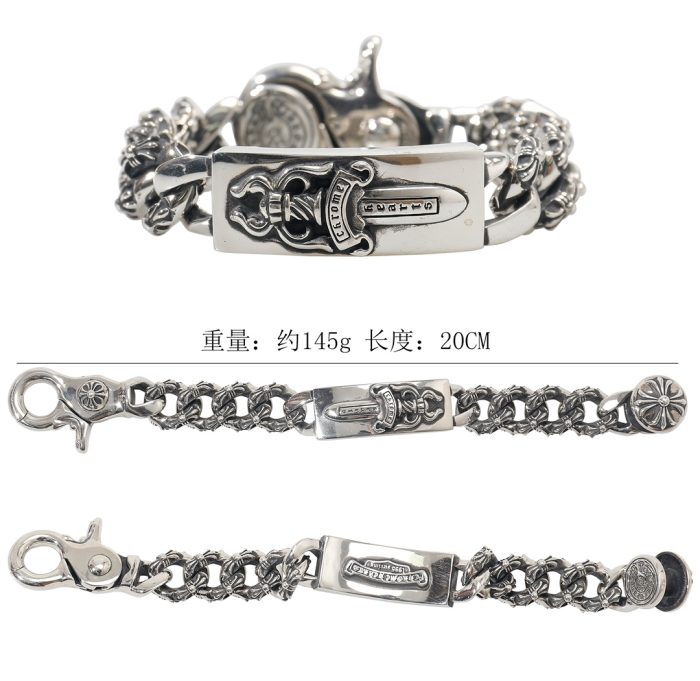 クロムハーツ CHROME HEARTS ダガークリップ IDブレスレット エクストラファンシーリンク 8リンク シルバーブレスレット - 画像 (10)