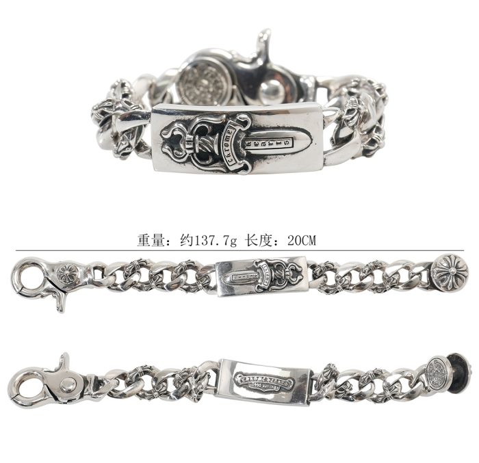 クロムハーツ  CHROME HEARTS  ダガー×ファンシー IDブレスレット プラスクリップ - 画像 (10)