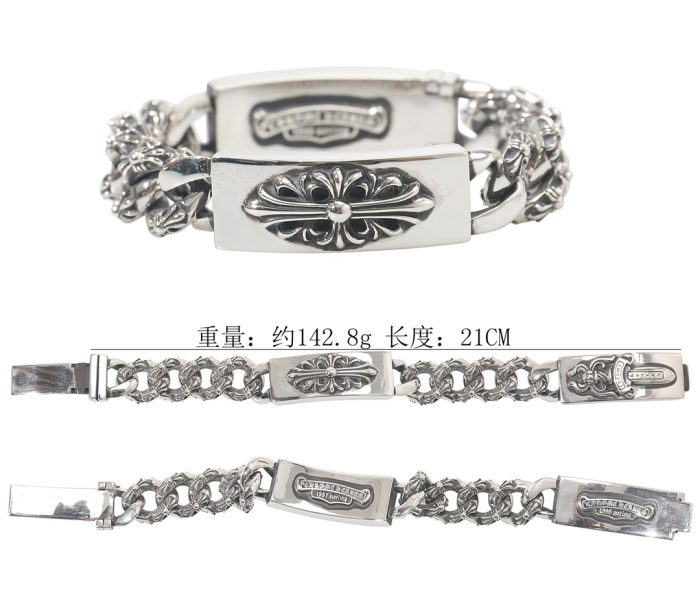 クロムハーツ CHROME HEARTS ダガー×フローラルクロス メンズシルバーIDブレスレット - 画像 (10)