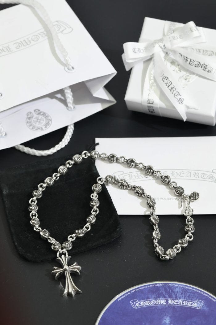 クロムハーツ CHROME HEARTS CHクロスペンダント クローボールネックレス シルバー925 24インチ - 画像 (11)