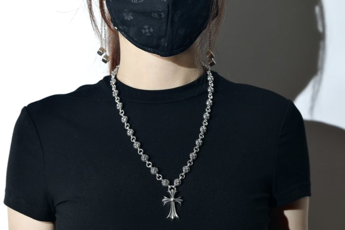 クロムハーツ CHROME HEARTS CHクロスペンダント クロスボールネックレス シルバー925 24インチ