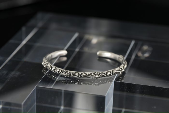 クロムハーツ CHROME HEARTS SBTバンドバングル クロススクロール シルバー925